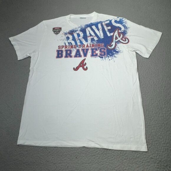 Atlanta Braves Shirt Mens Extra Large White Spring Training Disney ESPN Baseball - Picture 1 of 12